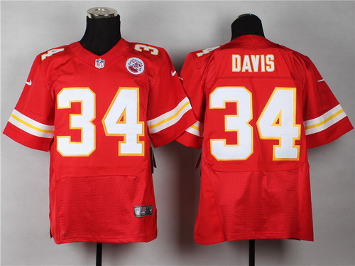 Nike Kansas City Chiefs #34 Knile Davis Red Elite Jersey