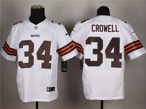 Nike Cleveland Browns #34 Isaiah Crowell White Elite Jersey