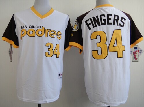 San Diego Padres #34 Rollie Fingers 1978 White Jersey