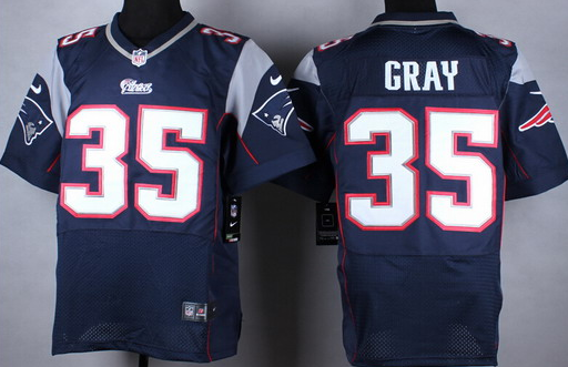 Nike New England Patriots #35 Jonas Gray Blue Elite Jersey