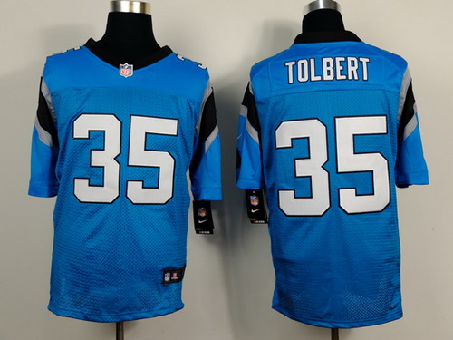Nike Carolina Panthers #35 Mike Tolbert Black Light Blue Jersey