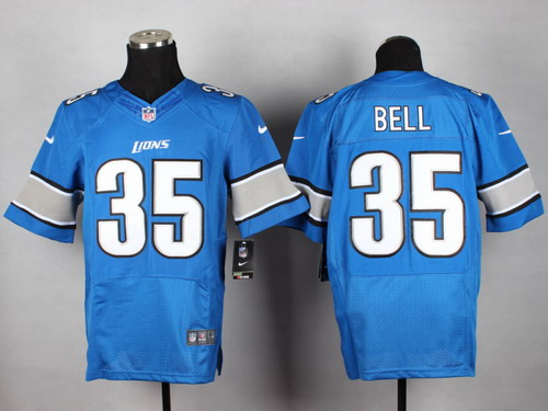 Nike Detroit Lions #35 Joique Bell Light Blue Elite Jersey