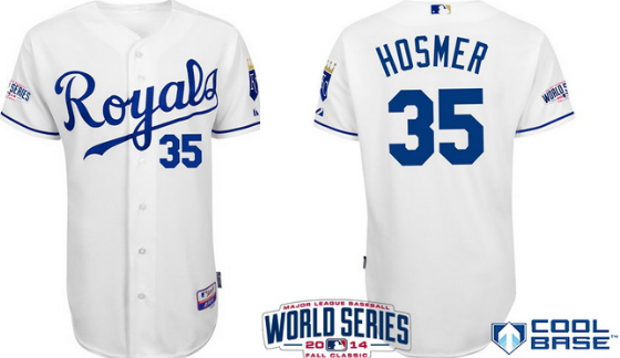 Kansas City Royals #35 Eric Hosmer 2014 World Series White Jersey