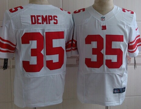 Nike New York Giants #35 Quintin Demps White Elite Jersey