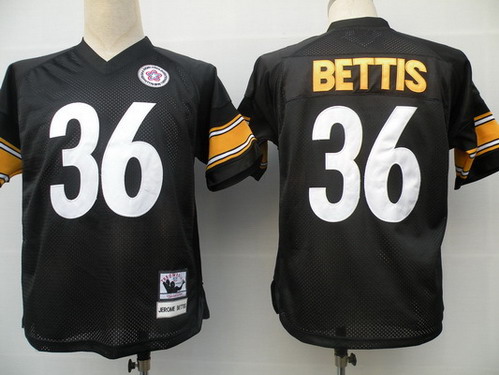 Pittsburgh Steelers #36 Jerome Bettis Black Throwback Jersey