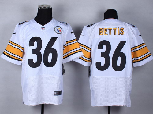Nike Pittsburgh Steelers #36 Jerome Bettis White Elite Jersey