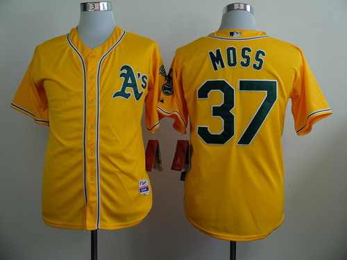 Oakland Athletics #37 Brandon Moss Yellow Jersey