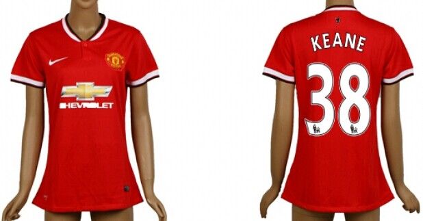 2014/15 Manchester United #38 Keane Home Soccer AAA+ T-Shirt_Womens