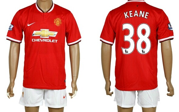 2014/15 Manchester United #38 Keane Home Soccer Shirt Kit