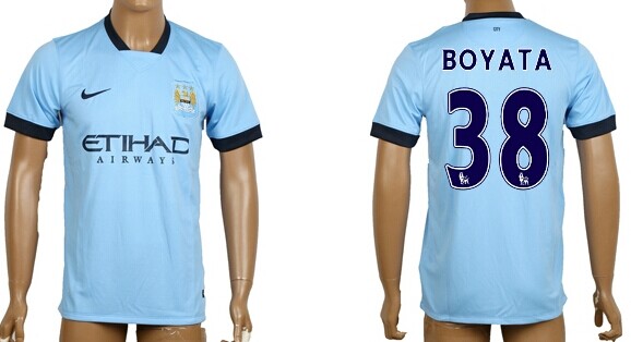 2014/15 Manchester City #38 Boyata Home Soccer AAA+ T-Shirt
