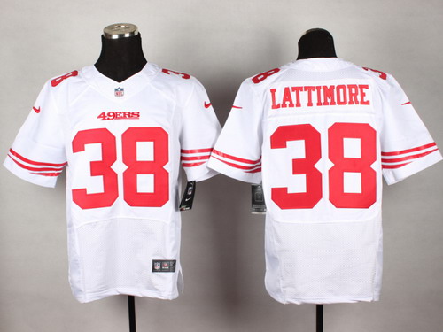 Nike San Francisco 49ers #38 Marcus Lattimore White Elite Jersey