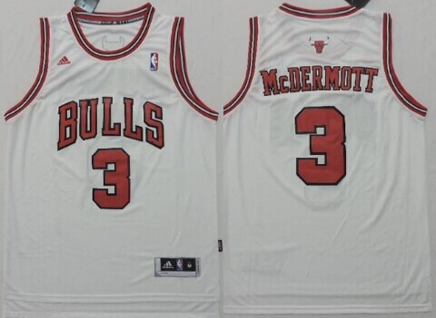 Chicago Bulls #3 Doug McDermott Revolution 30 Swingman White Jersey