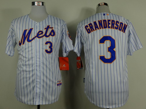 New York Mets #3 Curtis Granderson White Pinstripe Jersey