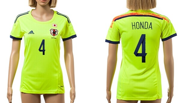 2014 World Cup Japan #4 Honda Away Soccer AAA+ T-Shirt_Womens