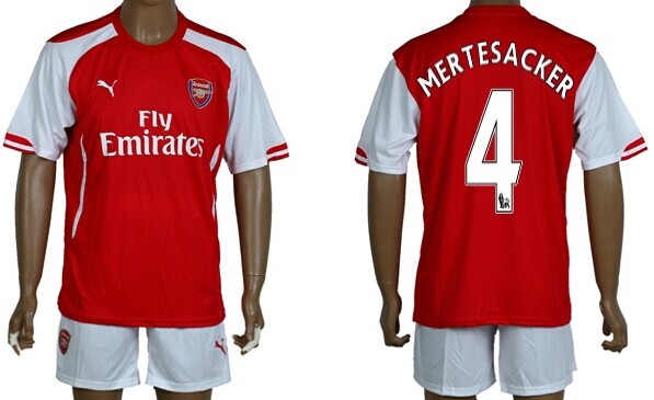 2014/15 Arsenal FC #4 Mertesacker Home Soccer Shirt Kit