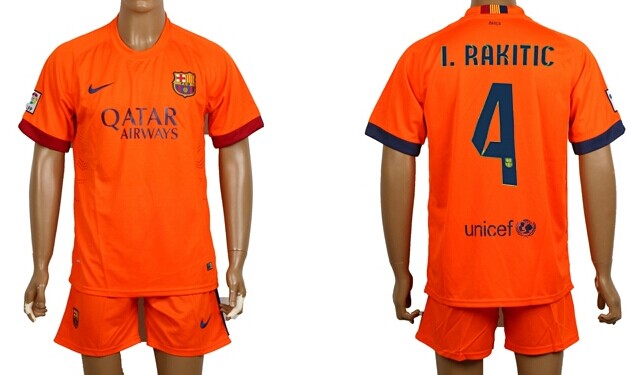 2014/15 FC Bacelona #4 I.Rakitic Away Soccer Shirt Kit