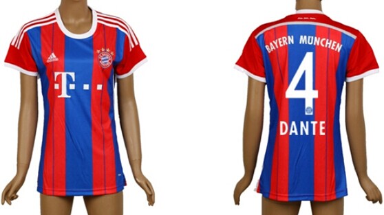 2014/15 Bayern Munchen #4 Dante Home Soccer AAA+ T-Shirt_Womens