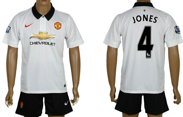 2014/15 Manchester United #4 Jones Away Soccer Shirt Kit