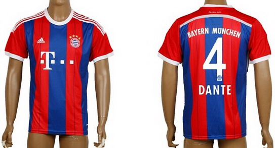 2014/15 Bayern Munchen #4 Dante Home Soccer AAA+ T-Shirt