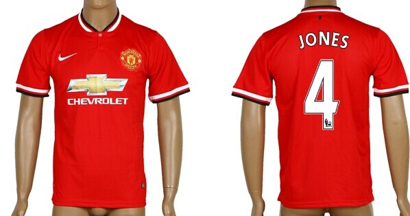 2014/15 Manchester United #4 Jones Home Soccer AAA+ T-Shirt