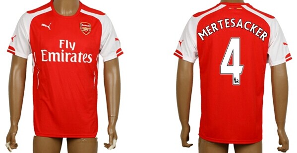 2014/15 Arsenal FC #4 Mertesacker Home Soccer AAA+ T-Shirt