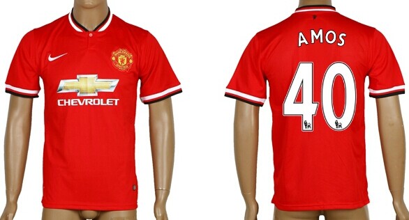 2014/15 Manchester United #40 Amos Home Soccer AAA+ T-Shirt