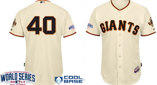 San Francisco Giants #40 Madison Bumgarner 2014 World Series Cream Jersey