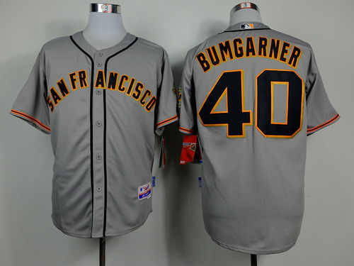 San Francisco Giants #40 Madison Bumgarner Gray Jersey