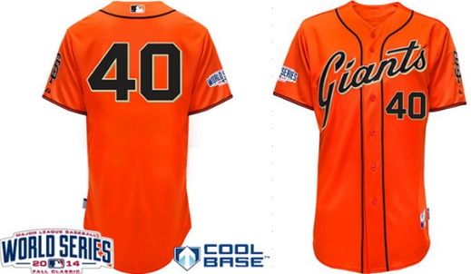 San Francisco Giants #40 Madison Bumgarner 2014 World Series Orange Jersey