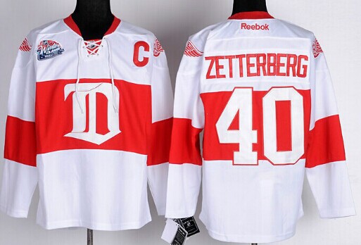 Detroit Red Wings #40 Henrik Zetterberg White Winter Classic Jersey