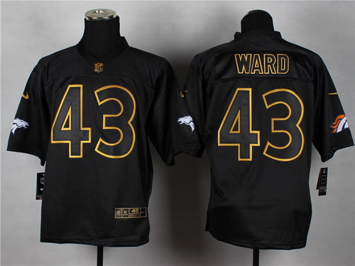 Nike Denver Broncos #43 T.J. Ward 2014 All Black/Gold Elite Jersey