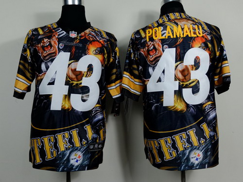 Nike Pittsburgh Steelers #43 Troy Polamalu 2014 Fanatic Fashion Elite Jersey