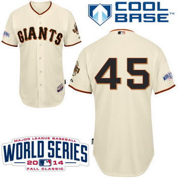 San Francisco Giants #45 Travis Ishikawa 2014 World Series Cream Jersey