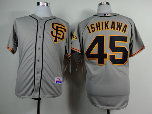 San Francisco Giants #45 Travis Ishikawa Gray SF Edition Jersey