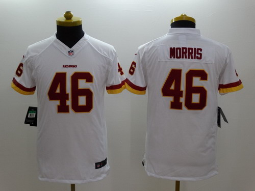 Nike Washington Redskins #46 Alfred Morris White Limited Kids Jersey