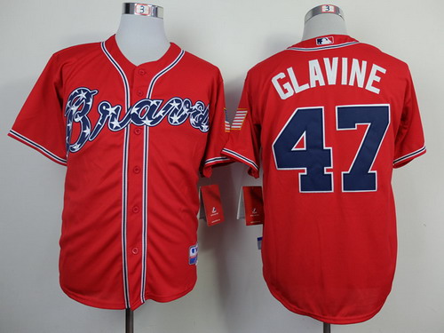 Atlanta Braves #47 Tom Glavine 2014 Red Jersey