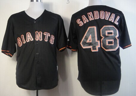 San Francisco Giants #48 Pablo Sandoval 2012 Black Fashion Jersey