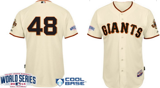 San Francisco Giants #48 Pablo Sandoval 2014 World Series Cream Jersey