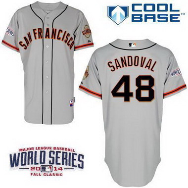 San Francisco Giants #48 Pablo Sandoval 2014 World Series Gray Jersey