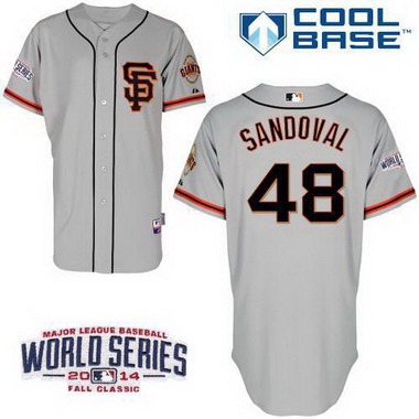 San Francisco Giants #48 Pablo Sandoval 2014 World Series Gray SF Edition Jersey