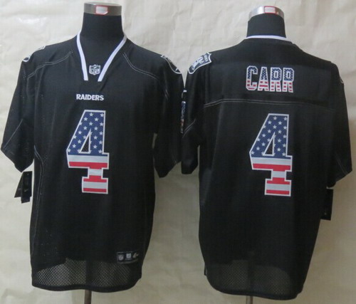 Nike Oakland Raiders #4 Derek Carr 2014 USA Flag Fashion Black Elite Jersey