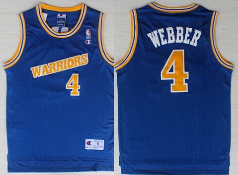 Golden State Warriors #4 Chris Webber 1988-1989 Blue Swingman Throwback Jersey