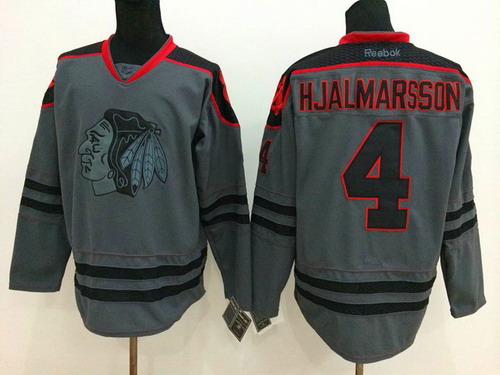 Chicago Blackhawks #4 Niklas Hjalmarsson Charcoal Gray Jersey