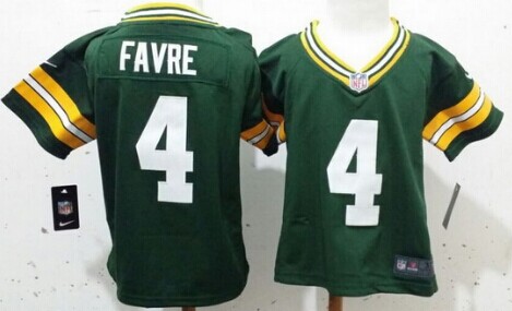 Nike Green Bay Packers #4 Brett Favre Green Toddlers Jersey