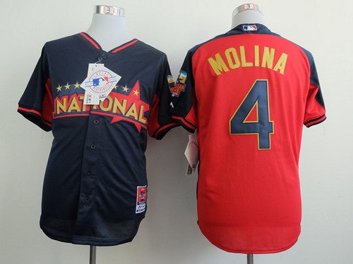 St. Louis Cardinals #4 Yadier Molina 2014 All-Star Navy Blue Jersey