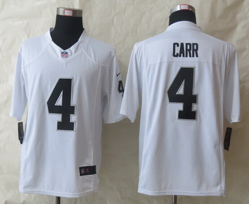 Nike Oakland Raiders #4 Derek Carr White Limited Jersey