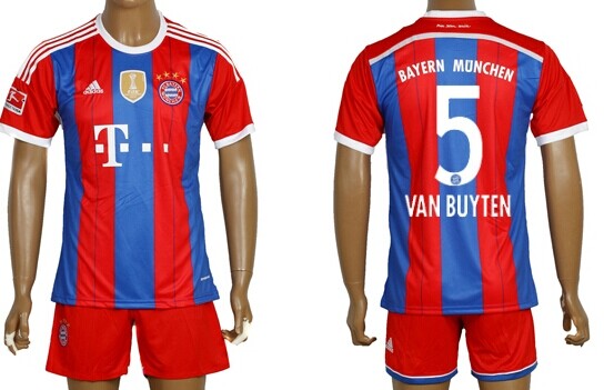 2014/15 Bayern Munchen #5 Van Buyten Home Soccer Shirt Kit