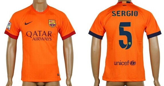 2014/15 FC Bacelona #5 Sergio Away Soccer AAA+ T-Shirt