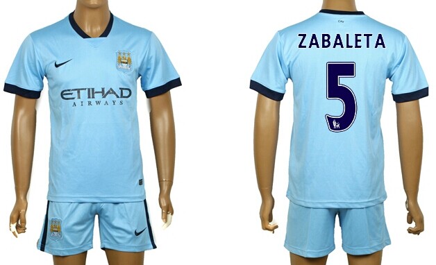 2014/15 Manchester City #5 Zabaleta Home Soccer Shirt Kit