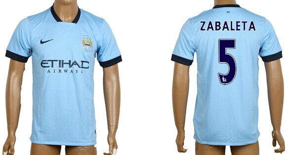 2014/15 Manchester City #5 Zabaleta Home Soccer AAA+ T-Shirt